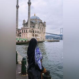 Silk Arabic printed head scarf